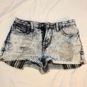 Forever21 Acid Wash High Waisted Shorts